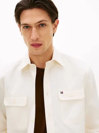 Regular Fit Overshirt i borstad twill
