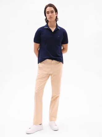 Regular Fit Polo med logotyp under kragen
