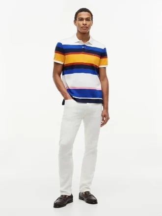 Regular Fit randig pikétröja