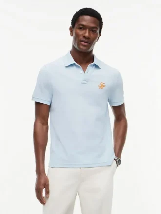Regular Fit Script Monogram Pique Polo