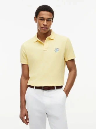 Regular Fit Script Monogram Pique Polo