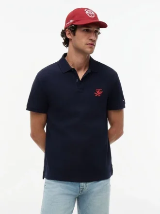 Regular Fit Script Monogram Pique Polo