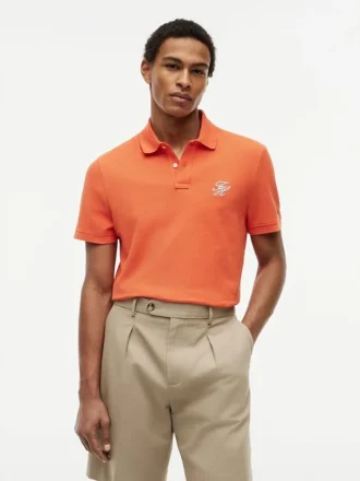 Regular Fit Script Monogram Pique Polo