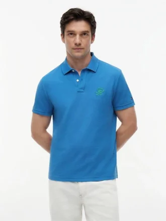 Regular Fit Script Monogram Pique Polo