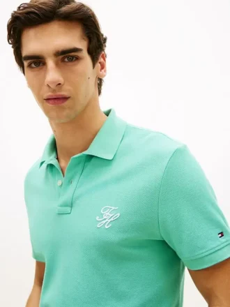 Regular Fit Script Monogram Pique Polo