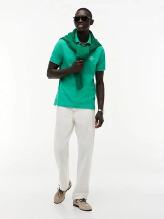 Regular Fit Script Monogram Pique Polo