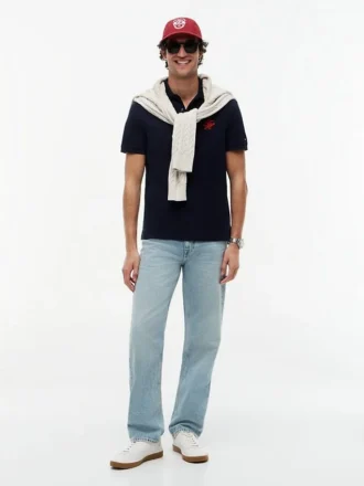 Regular Fit Script Monogram Pique Polo