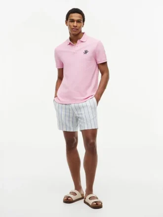 Regular Fit Script Monogram Pique Polo