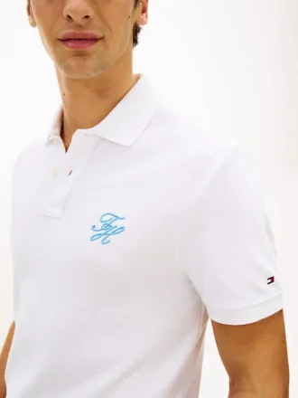 Regular Fit Script Monogram Pique Polo