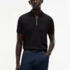 Regular Fit Smooth Cotton Zip Polo