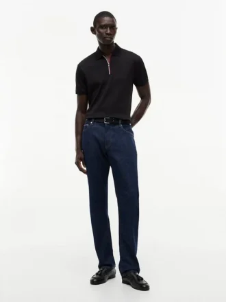 Regular Fit Smooth Cotton Zip Polo