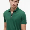 Regular Fit Smooth Cotton Zip Polo