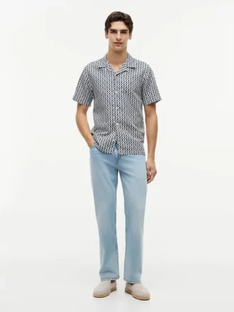 Regular Fit Solar Print Camp Shirt