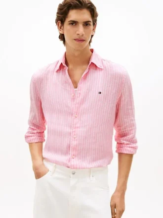 Regular Fit Stripe Linen Shirt