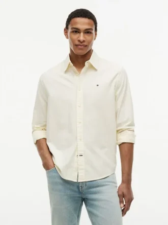 Regular Fit Stripe Stretch Oxford-skjorta