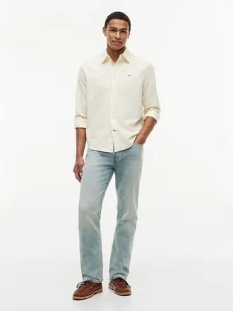 Regular Fit Stripe Stretch Oxford-skjorta