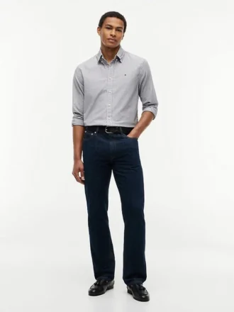 Regular Fit Stripe Stretch Oxford-skjorta