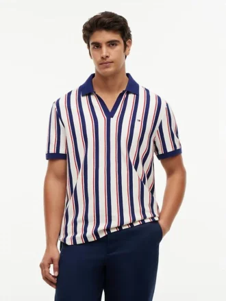 Regular Fit Striped Knit Polo