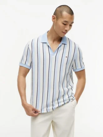 Regular Fit Striped Knit Polo