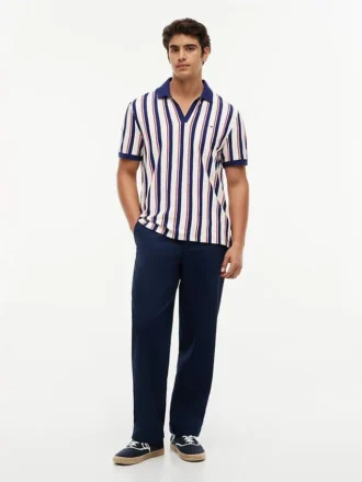 Regular Fit Striped Knit Polo