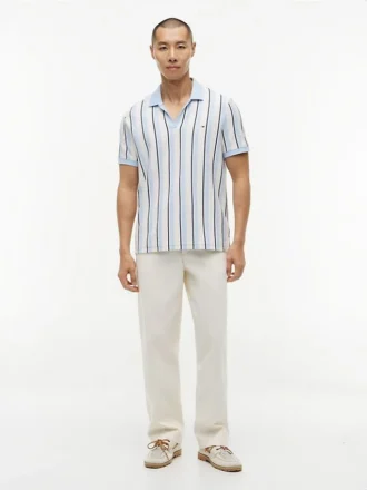 Regular Fit Striped Knit Polo