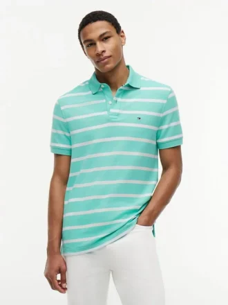 Regular Fit Striped Wicking Polo
