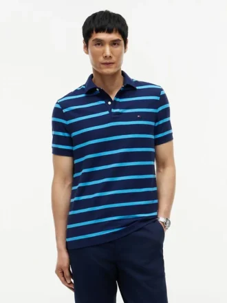 Regular Fit Striped Wicking Polo