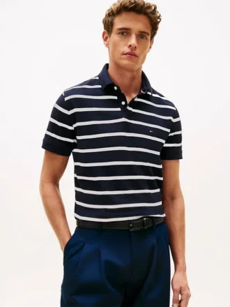 Regular Fit Striped Wicking Polo