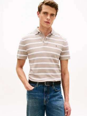 Regular Fit Striped Wicking Polo