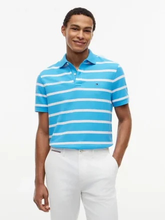 Regular Fit Striped Wicking Polo