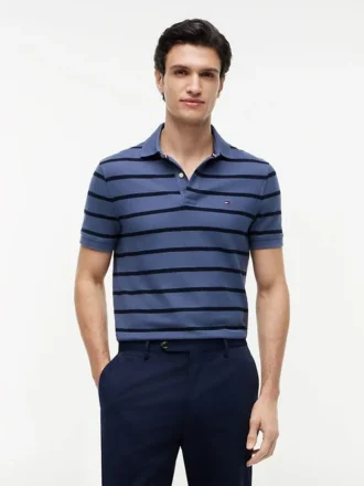 Regular Fit Striped Wicking Polo