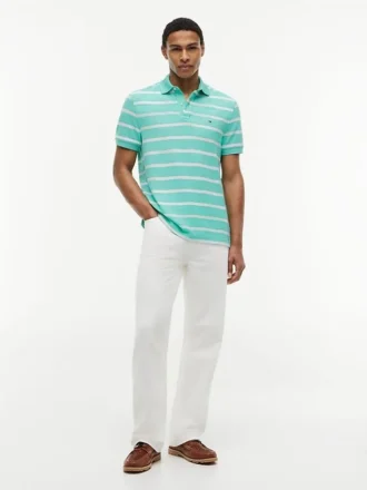 Regular Fit Striped Wicking Polo