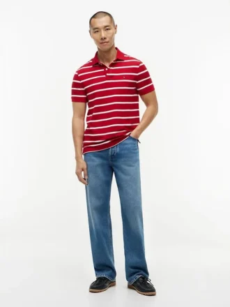 Regular Fit Striped Wicking Polo