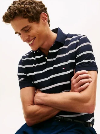 Regular Fit Striped Wicking Polo