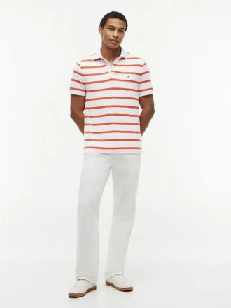 Regular Fit Striped Wicking Polo