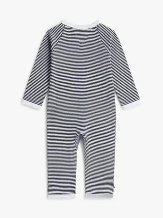Ribbad overall med fot för baby