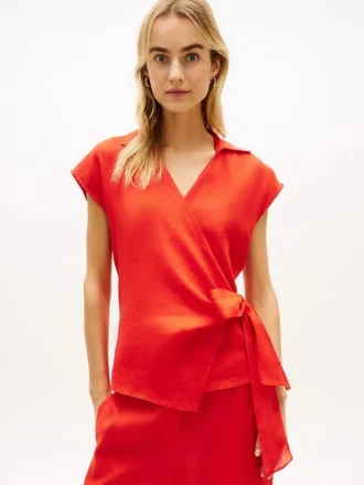 Ärmlös linne-wrap-top