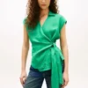 Ärmlös linne-wrap-top