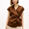 Ärmlös linne-wrap-top Ärmlös linne-wrap-top