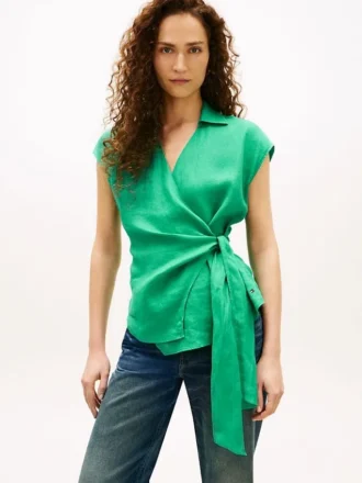 Ärmlös linne-wrap-top