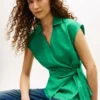 Ärmlös linne-wrap-top