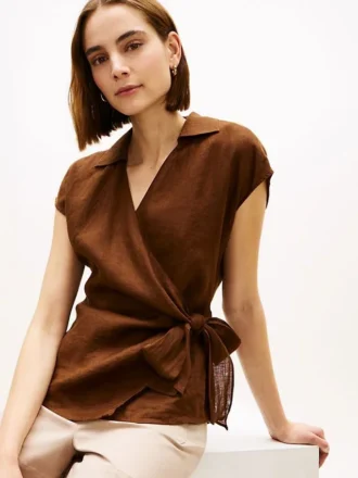 Ärmlös linne-wrap-top