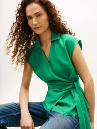 Ärmlös linne-wrap-top