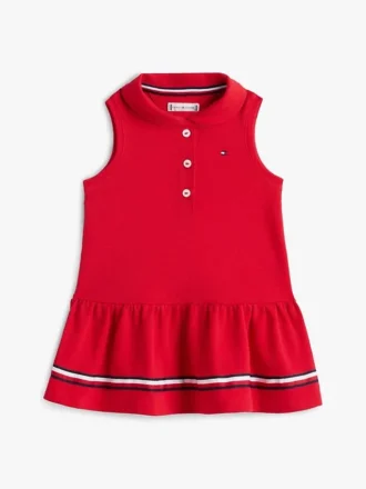 Ärmlös stretchpoloklänning för Baby