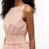 Rynkad Gingham Seersucker-linne Rynkad Gingham Seersucker-linne