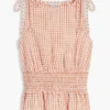 Rynkad Gingham Seersucker-linne Rynkad Gingham Seersucker-linne
