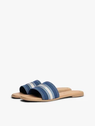 Sandaler i denim med logotyp i vävband