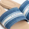 Sandaler i denim med logotyp i vävband