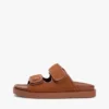 Sandaler med dubbla remmar i nubuckläder Sandaler med dubbla remmar i nubuckläder