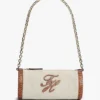 Script Monogram Linen Chain Strap Bag Script Monogram Linen Chain Strap Bag